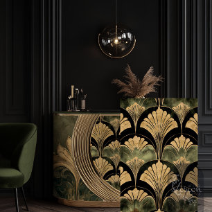 Art Deco Wiederholungsmuster goldgeprägt Seidenpapier