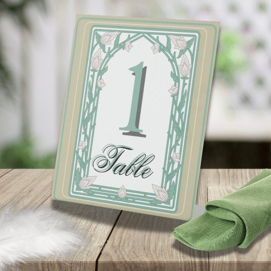 Art Deco William Morris Floral Green Wedding Sockelschild