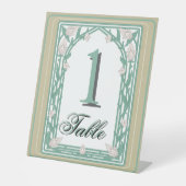 Art Deco William Morris Floral Green Wedding Sockelschild (Vorderseite)