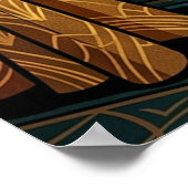 Art Deco Windowsill Gazing Cat Wall Art Poster (Ecke)