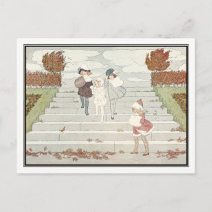 Art Deco Windy Day von H. Willebeek Le Mair Postkarte