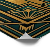 Art Deco Winged Mystical Cat Wall Art Poster (Ecke)