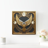 Art Deco Wings Quadratische Wanduhr (Zuhause)