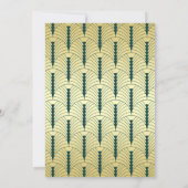Art Deco wird mein Trauzeuge Gold Green sein Einladung (Rückseite)