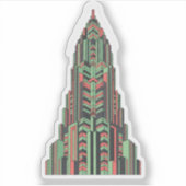 Art Deco Wolkenkratzer Aufkleber (Vorderseite)