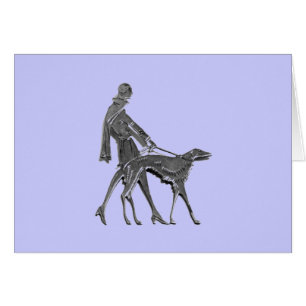 Art Deco Woman and Dog