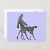 Art Deco Woman and Dog Postkarte (Vorne/Hinten)
