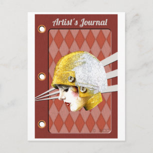Art Deco Woman Artists Journal Postkarte