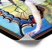 Art Deco Woman Butterfly Poster (Ecke)