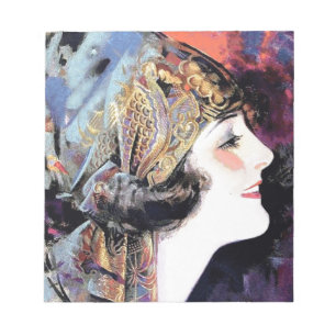 Art Deco Woman Notizblock