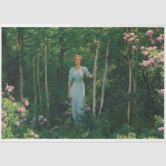 Art Deco Woman Painting Tissue Seidenpapier (Vorderseite)