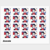Art Deco Woman Portrait Square Sticker (Blatt)