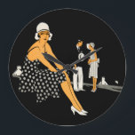 Art Deco Woman Shoes Polka Dot Black Große Wanduhr<br><div class="desc">This image was originally part of a 1930 ad for White Kid Shoes from the Amalgamated Leather Companies,  Inc. Today they make their way on to products perfect for home,  office and the journey in between.</div>