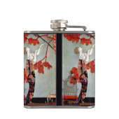 Art Deco Woman und Parrot Flachmann (Rückseite)