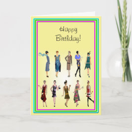 Art Deco Women High Fashion Happy Geburtstag Karte
