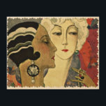 Art Deco Women Holzdruck<br><div class="desc">Ein Paar hoch entwickelter Frauen mit zeitgenössischen Frisuren. Schöne Illustration für alle, die die Art-Déco-Ära schätzen.</div>