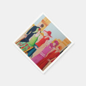 Art Deco Women Serviette (Ecke)