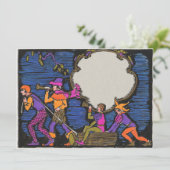 Art Deco Woodcut Weihnachten Loggers (Stehend Vorderseite)