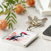 Art Deco Woodpecker Schlüsselanhänger (Seite)