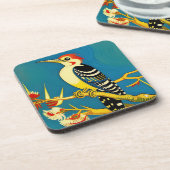 Art Deco Woodpecker Untersetzer Set (Linke Seite)