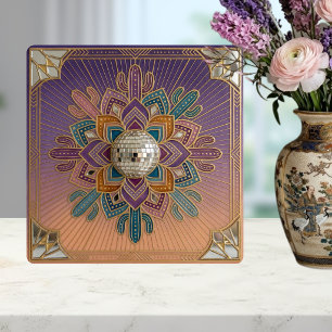 Art Deco Wüsten-Disco-Mandala Fliese