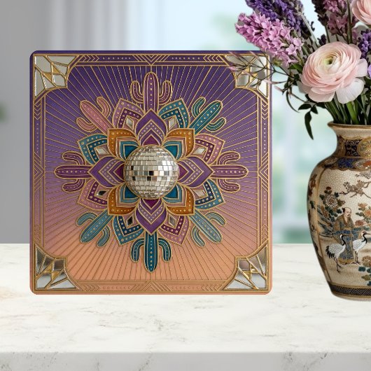 Art Deco Wüsten-Disco-Mandala-Keramikfliese Fliese