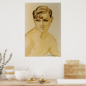 Art Deco Young Man Bare Chested" von Gerda Wegener Poster (Küche)