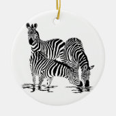 Art Deco Zebra Keramik Ornament (Vorne)