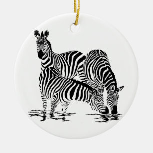 Art Deco Zebra Keramik Ornament