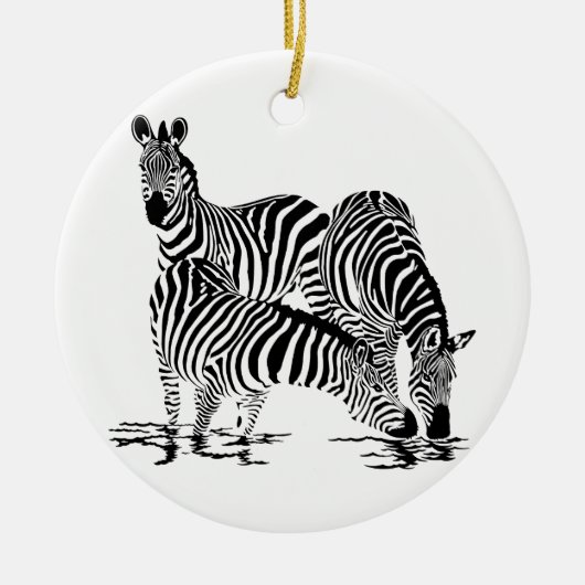 Art Deco Zebra Keramik Ornament (Vorne)
