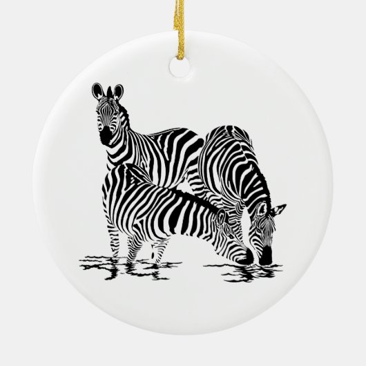 Art Deco Zebra Keramik Ornament (Hinten)