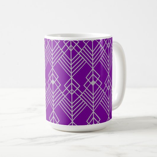 Art Deco Zig Zag Kaffeetasse (VorderseiteRechts)
