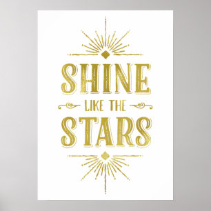 Art Deco Zitat   Faux Goldfolien-Typografie Poster