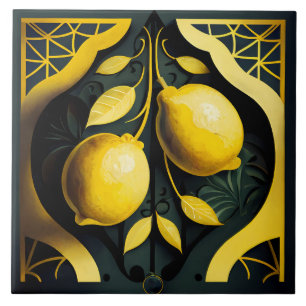 Art Deco Zitronen Fliese
