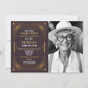 Art Deco zum Geburtstag Gatsby Party Foto der 1920 Einladung