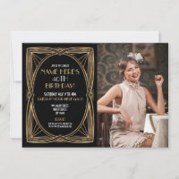 Art Deco zum Geburtstag Gatsby Party Gold Foto der