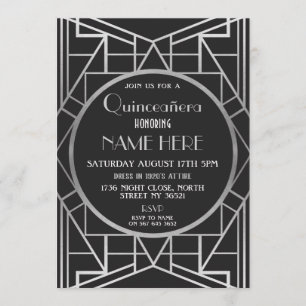 Art Deco zum Geburtstag Quinceanera Gatsby Party d Einladung