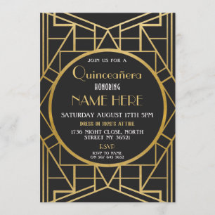 Art Deco zum Geburtstag Quinceanera Gatsby Party d Einladung