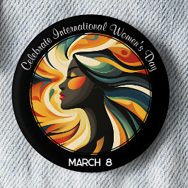 Art Deco zum Internationalen Frauentag Button