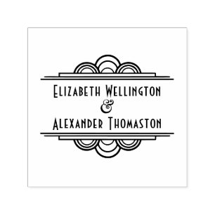 Art Deco Zwei Namen #3 Hochzeitspaar  Permastempel