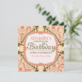 Art Decor & Lace Birthday Cocktail Party Einladung (Stehend Vorderseite)