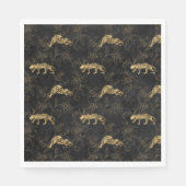 Art Deko Anspruchsvoller Black and Gold Leopard Serviette (Vorderseite)