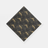 Art Deko Anspruchsvoller Black and Gold Leopard Serviette (Ecke)