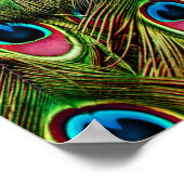 Art Deko aquamarine türkisgrüne Pfauenfeder (Ecke)