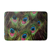 Art Deko aquamarine türkisgrüne Pfauenfeder Badematte (Vorderseite)