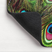 Art Deko aquamarine türkisgrüne Pfauenfeder Mousepad (Ecke)