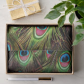 Art Deko aquamarine türkisgrüne Pfauenfeder Seidenpapier (Geschenk)