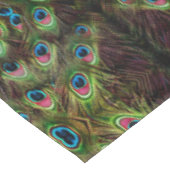 Art Deko aquamarine türkisgrüne Pfauenfeder Tischdecke (Schrägansicht)