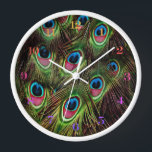 Art Deko aquamarine türkisgrüne Pfauenfeder Uhr<br><div class="desc">art Deko aquamarin türkisfarbene Pfauenfederaccessoires. Bohemische Pfauendekorationen für tropische Zuhause</div>