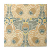 Art Deko Art Nouveau Pfauenmuster Art Fliese (Vorderseite)